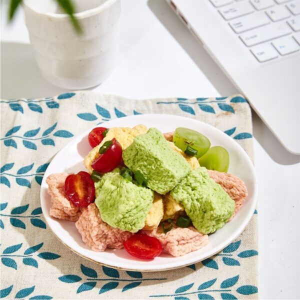 Tri Color Marshmallow Tofu (spinach, carrot, golden redish) 三色木棉豆腐 - Image 4