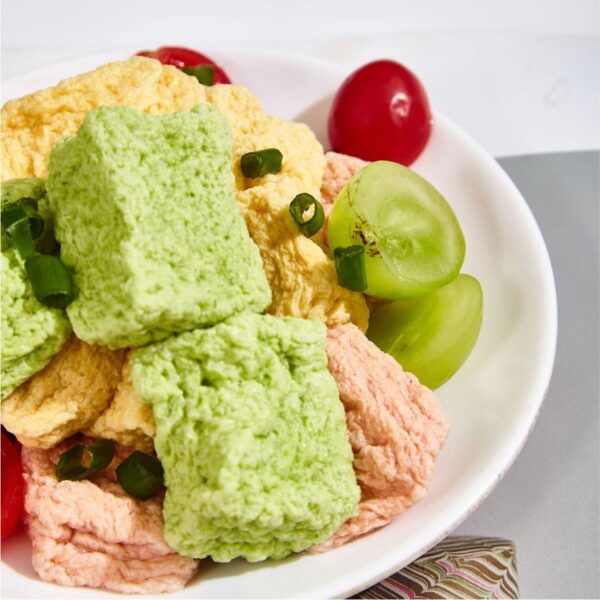 Tri Color Marshmallow Tofu (spinach, carrot, golden redish) 三色木棉豆腐 - Image 5